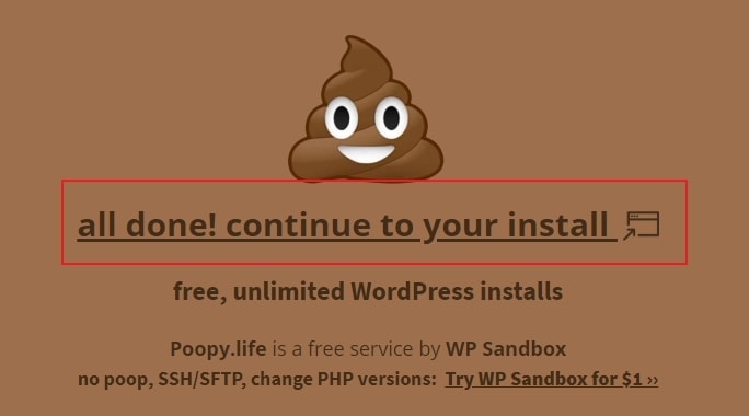 poopy创建网站成功